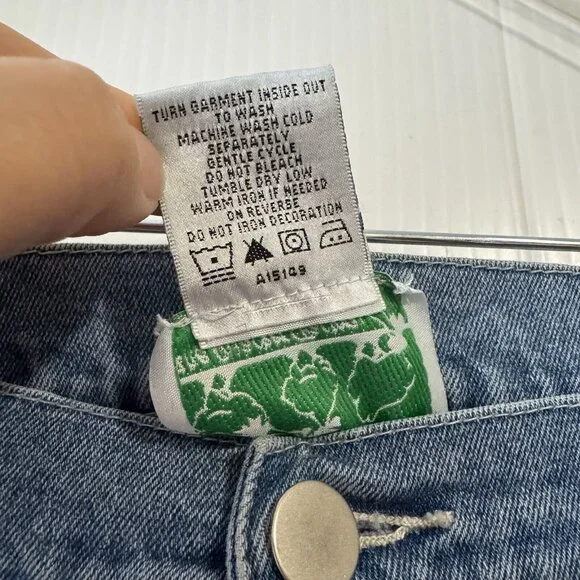 Vintage Quaker Factory Jeans Sz 24W Women’s Cherry Embroidery Print High Rise - Picture 6 of 15